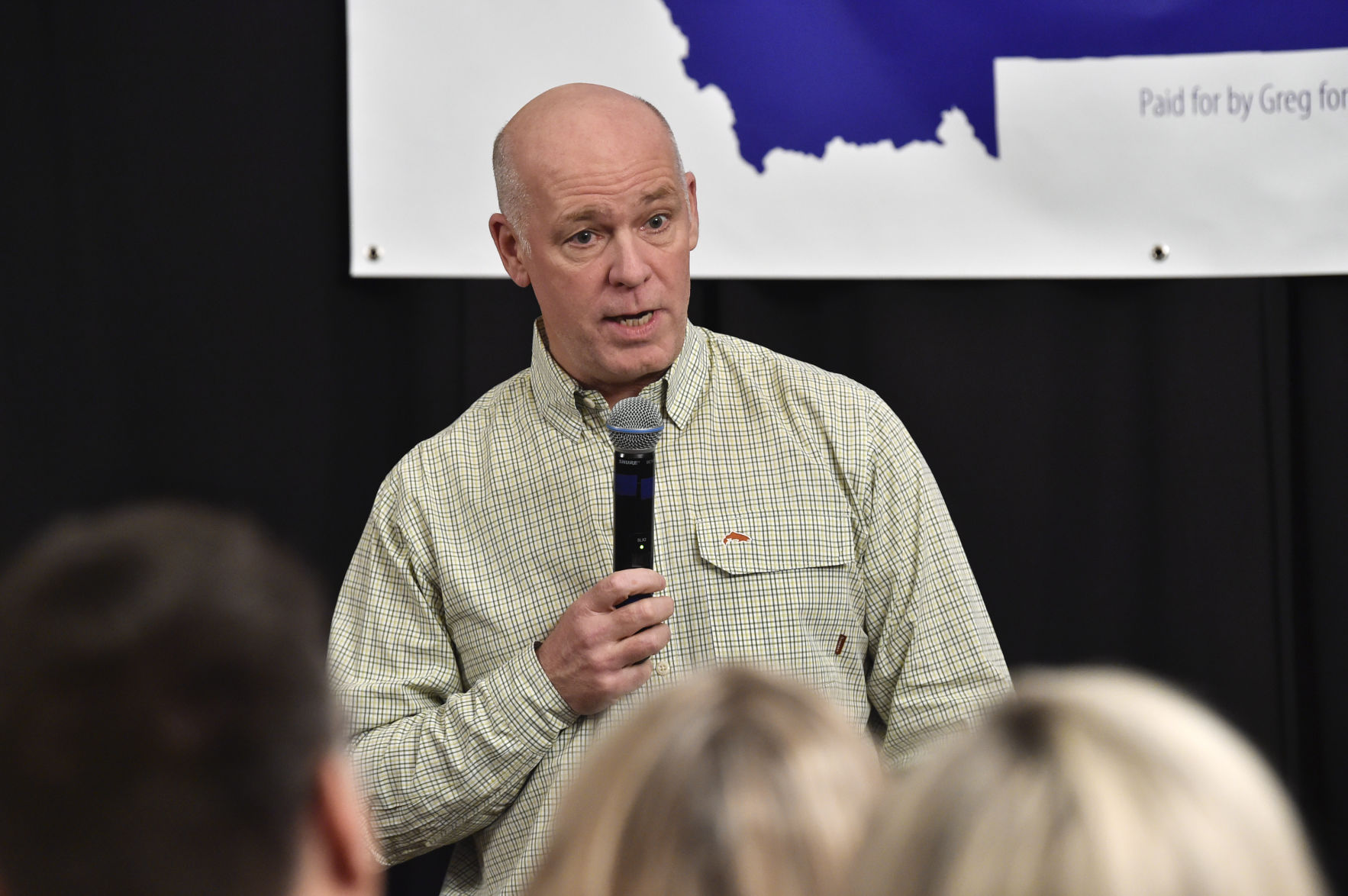 Greg Gianforte speaks at a campaign fundraiser
